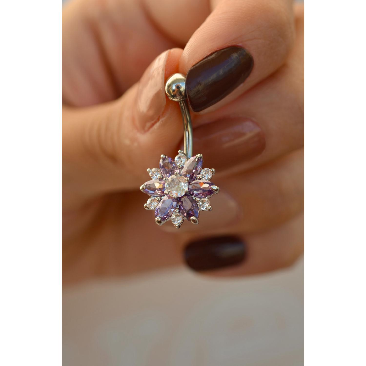 

Стальной пирсинг пупка с цветком лотоса