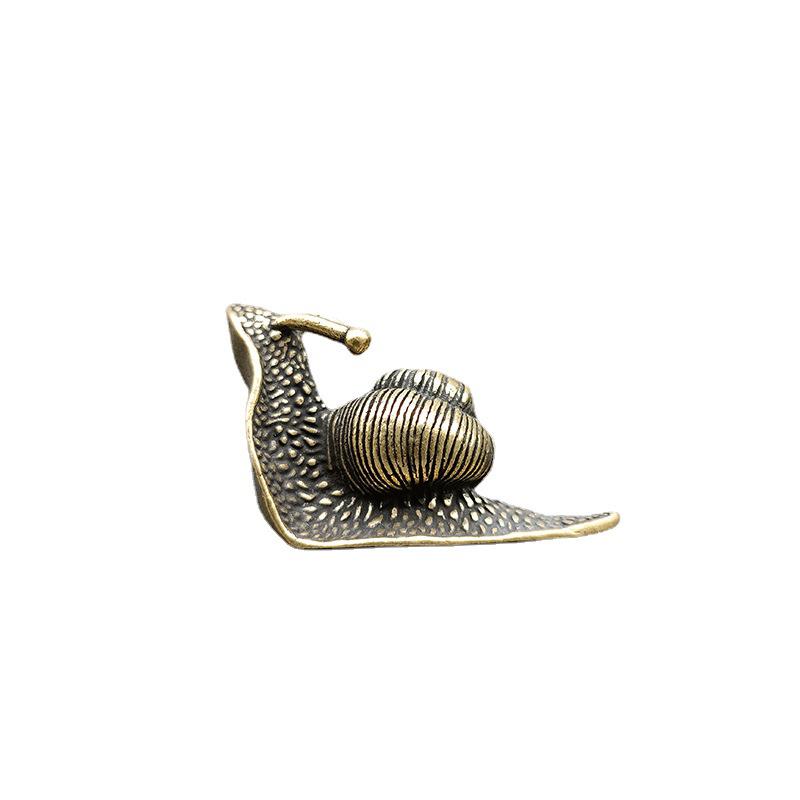 Ornamenti a forma di lumache in ottone anticato - Mini decorazioni portatili per auto, ufficio, casa, tavolino.