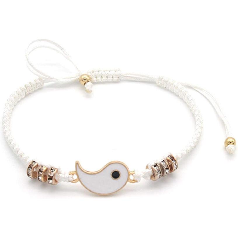 2-4Pcs Yin Yang Tai Chi Beads Infinity Braided String Rope Bracelets Handmade Waterproof Adjustable Cord Strand Bracelet for Men Women Friend Couple