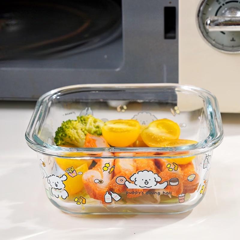 ZISIZ 500ml Square Glass Food Storage Container