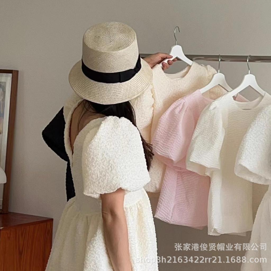 Spring/Summer New Versatile Daily Casual Sunshade Hat, Beach Everyday Straw Hat, Shopping Vacation Pot Hat