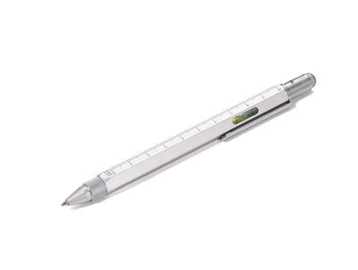 Troika Ballpoint Pen with and Spirit Silver Multi-function Centimeter/Inch Ruler, Level, Level, Construction,