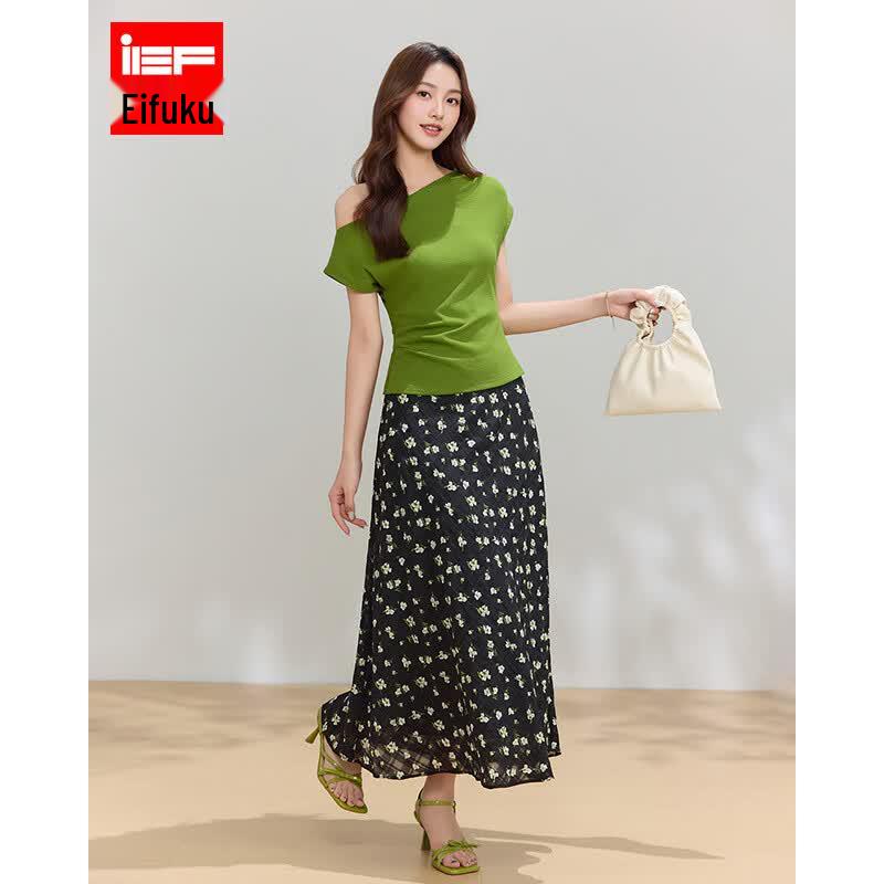 IEF Women s 2026 Summer Floral Top & Skirt Set L