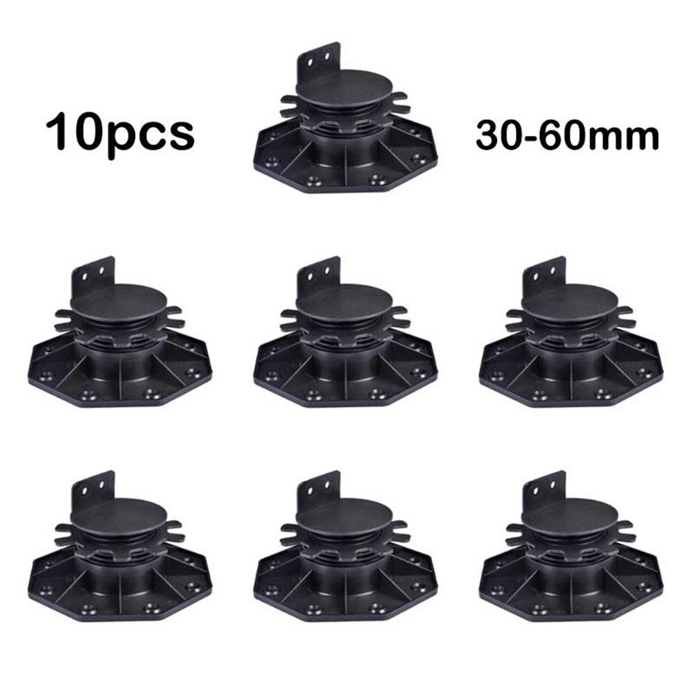 10Pcs Deck Support Base Height Adjustable Plastic Deck Lift Support Base 18-30mm 30-60mm Decking Pedestal Riser Bearing Support