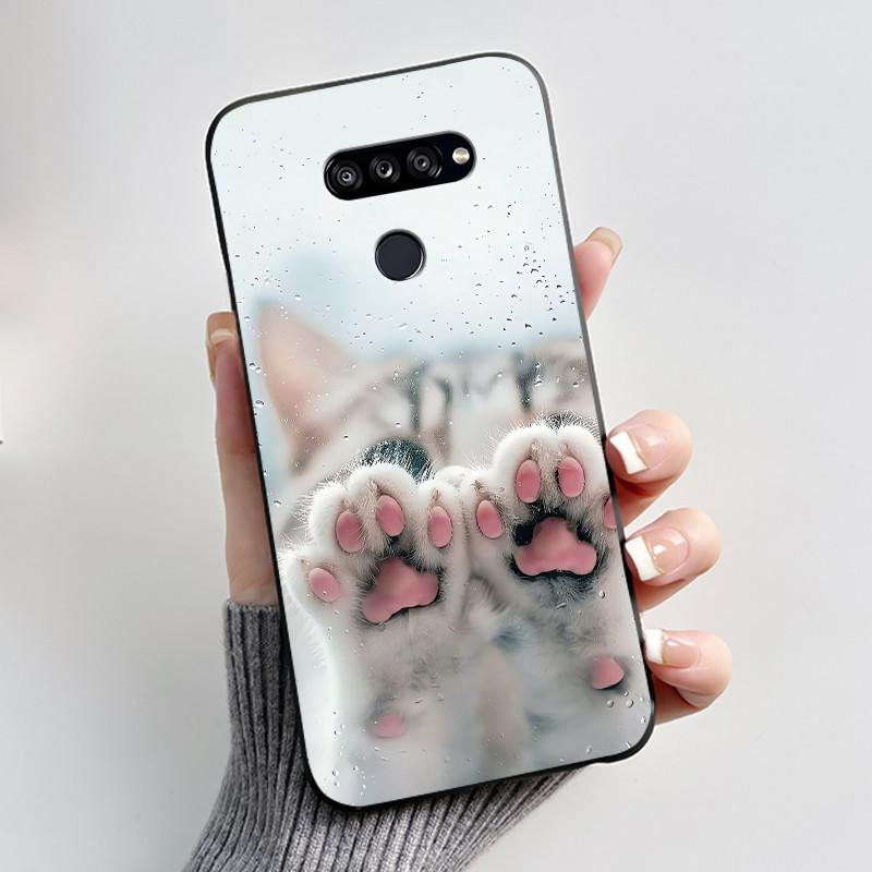 Soft Shockproof Phone Case For LG K50S Bumper Silicone Black Case New Design Viral Pattern Koi Shell Cute Colorful Cover