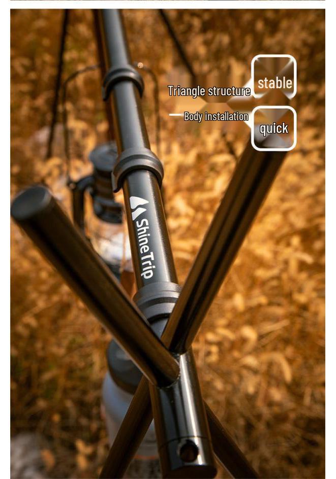 Mountain Fun Portable Folding Camping Tripod Rack and Lamp Hanger
