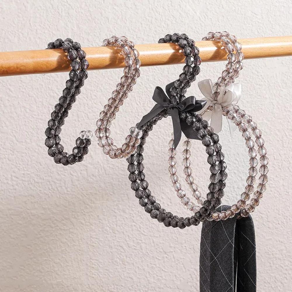 Imitation Pearl Dress Hanger Space Saving Bag Belts Rack Decorative Scarf Ring Hanger  Home