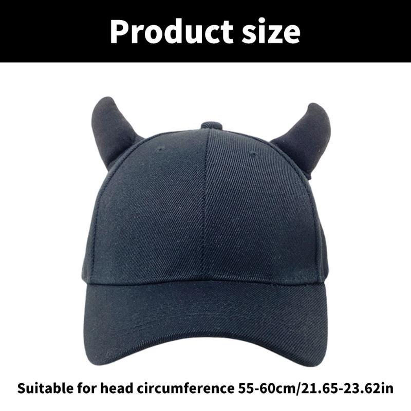 Decorative Horn Breathable Baseball Hat Women Adult Sports Hat Outdoor Activity