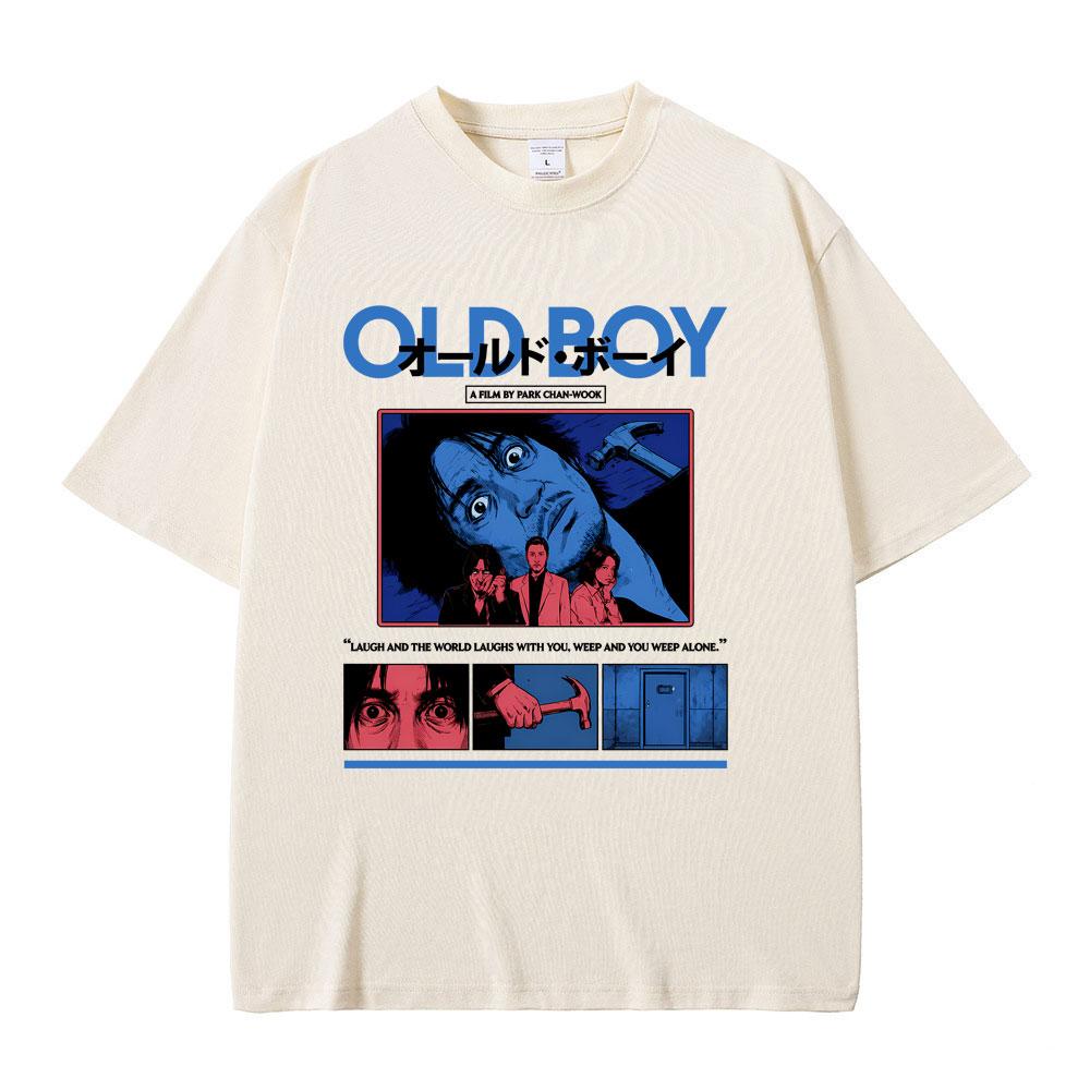 Movie Oldboy Graphic T Shirt Men Women Fashion Vintage Oversized T-shirt Men's Clothing Casual 100% Cotton T-shirts Streetwear