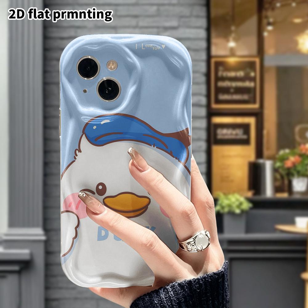 Phone Case: 2D Flat Design Suitable for iPhone 18 17 16 15 14 13 Pro Protective Case, Wink Little Duck, Perfect Christmas and Halloween Holiday Gift