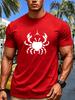 Unisexs Crew Neck Tee Crab North Star Print Short Sleeve Cotton Tee Casual Summer Streetwear Loose Basic Top Male Daily Out Fit