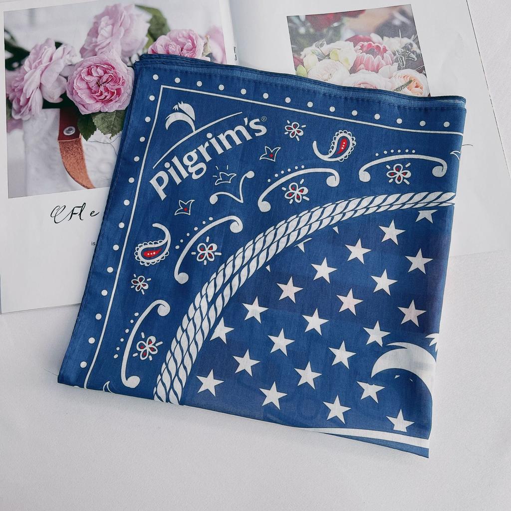 Exclusive for European and American Printing Sunscreen Outdoor Sports Multi-functional Hip-hop Cotton Square Scarf Women's Scarf Silk Scarf