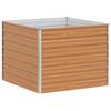Raised Garden Bed Light Brown 100 X 100 X 77 Cm Galvanized Steel
