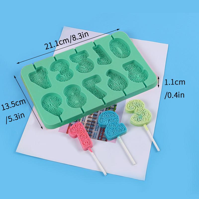 3D Birthday Digital Candles Silicone Mold DIY Handmade Rose Number Scented Candles Molds Chocolate Cake Decor Baking Supplies