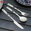 Titanium Camping Cutlery Set - Lightweight Portable Fork Spoon Knife 4-Piece Outdoor Hiking Backpacking