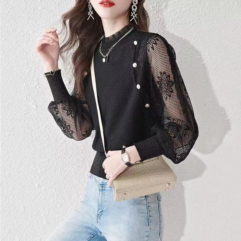 Women's Knitted Sweater Thin Cut Hollow Short Top Design Sense Sweater