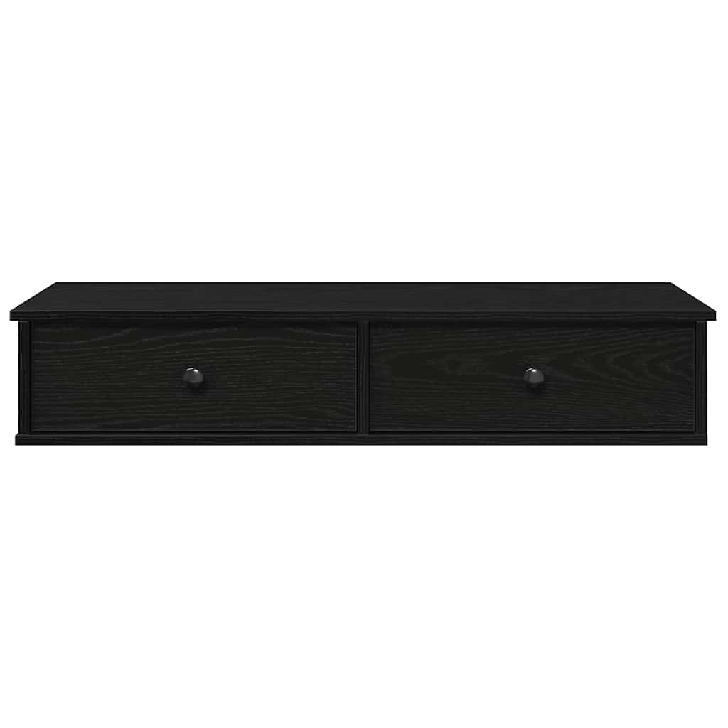 Vidaxl Półka Ścienna Z Szufladami, Czarna, 100X37,5X19 Cm