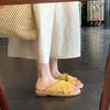 ~ Two Versions~ Vacation Wind Cross-woven Open-toed Outer Wear Cool Slippers Female Summer