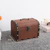 1 Set Vintage Treasure Storage Box Wooden Treasure Chest With Lock Piggy Bank Organizer Saving Box Case For Home Decoration