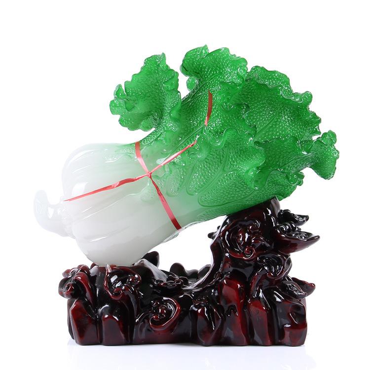 Imitation Jade Cabbage Ornament - A Fortune-Bringing Home Decor Gift