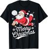 Santa Playing Volleyball Christmas Pajama Cool Sport X-Mas Gift T-Shirt