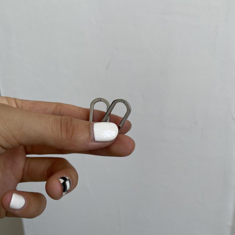 1 Pair High Polished Stainless Steel Hoop Earrings For Women/Men Geometric Allotype Ear Buckles Hip Hop Party Creative Jewelry