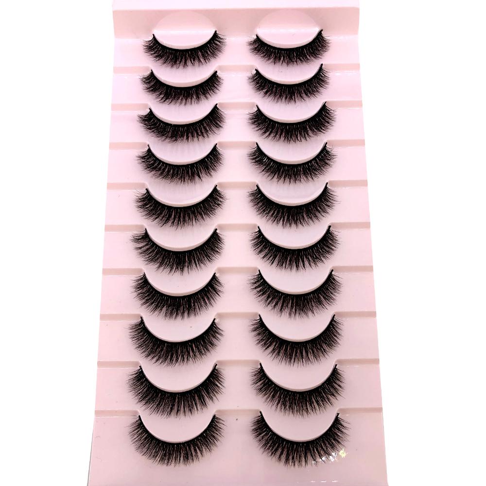 AMSDCN Artificial Mink Short Natural Dramatic False Eyelashes Short Eyelashes 10 Pairs of 3D Eyelash Makeup False Eyelashes