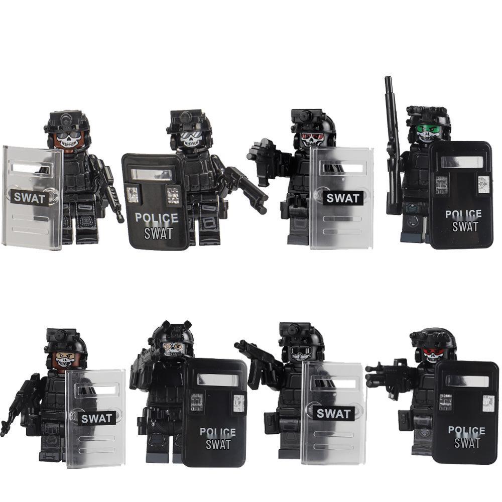 Cross-Border Lego-Compatible Military Minifigure Set – Police & Ghost Special Forces Educational Building Toys