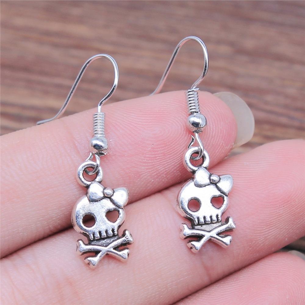 20 Styles Skull Skeleton Earrings Halloween Gift Gothic Style Dark Punk Dangle Earrings For Women Jewelry Party Gifts