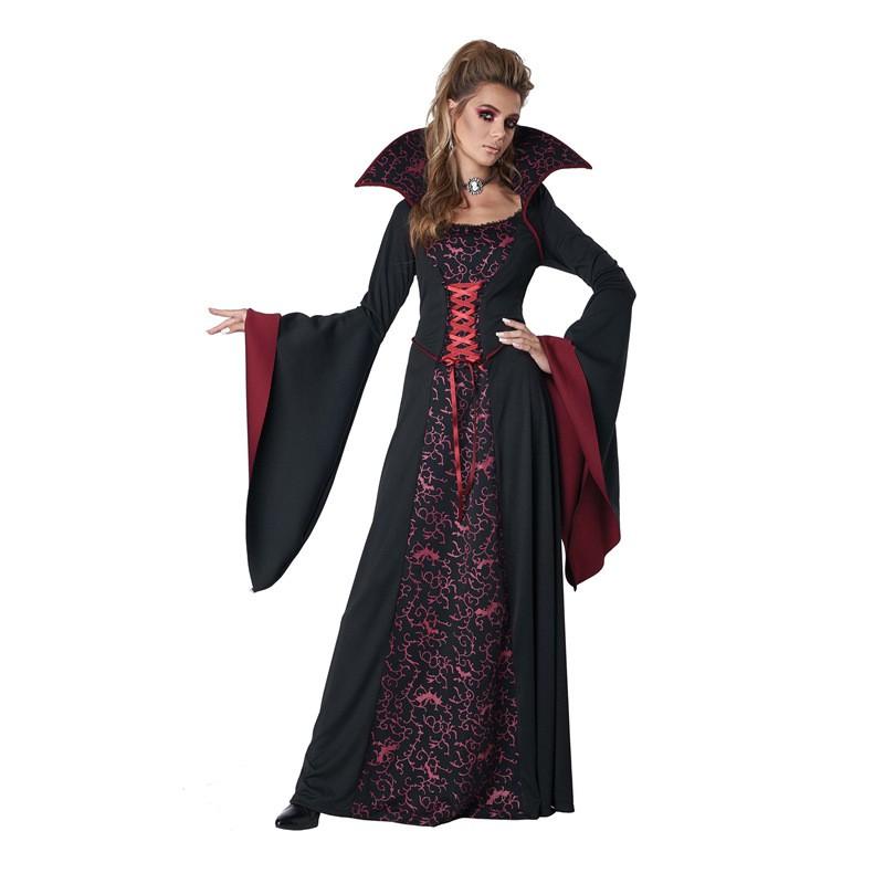 Halloween Vampire Queen Costume Witch Dress Set Women Role Play Party Cosplay