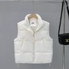 Autumn and Winter Stand-up Collar Thickened Down Cotton Vest Bread Clothes Fashionable Casual Loose Windproof Vest Jacket