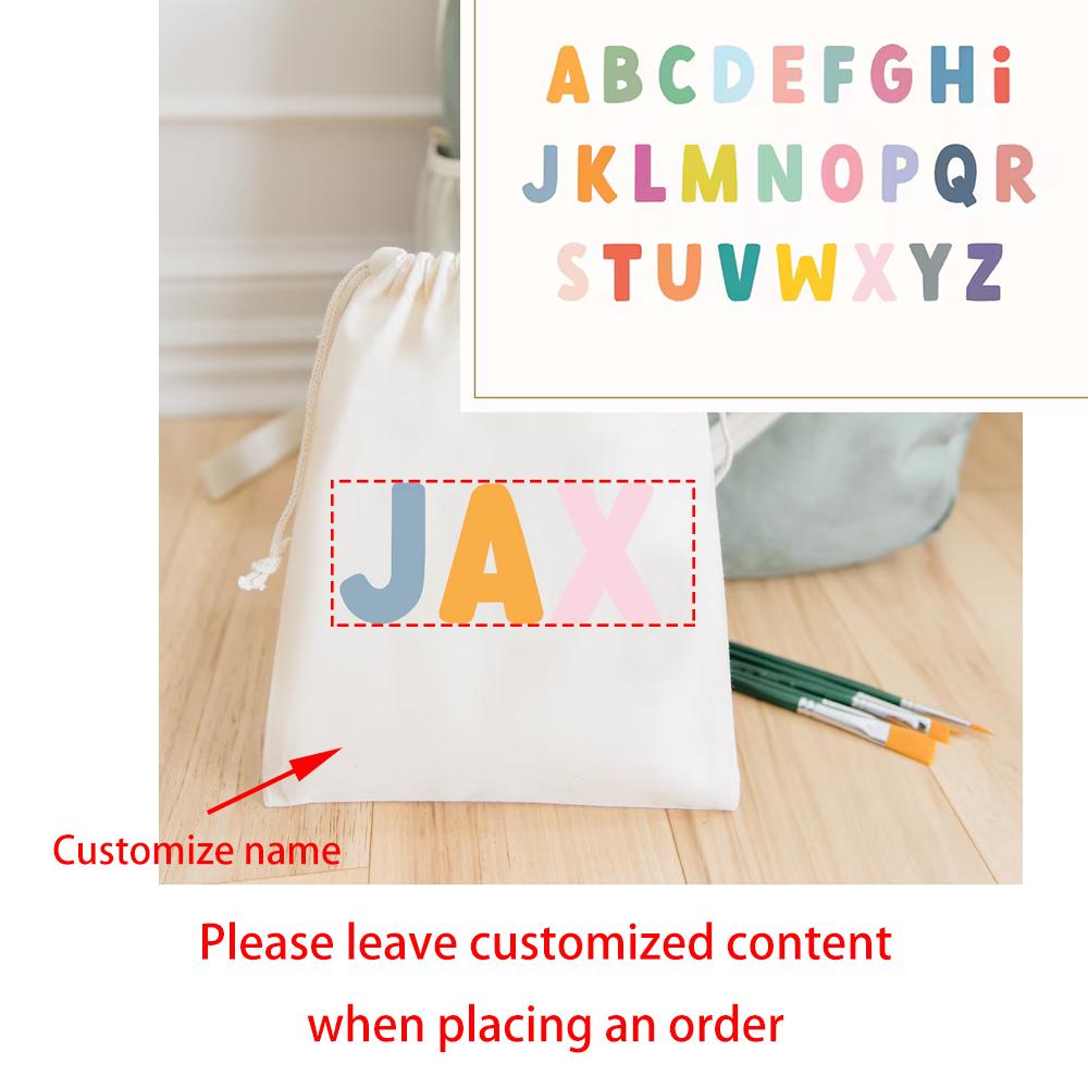 

Custom 4Pcs Goodie Bag Childrens Name Bag Kids Party Favor Drawstring Bag Birthday Party Decoration Baby Shower Back To School 4pcs 13X18cm