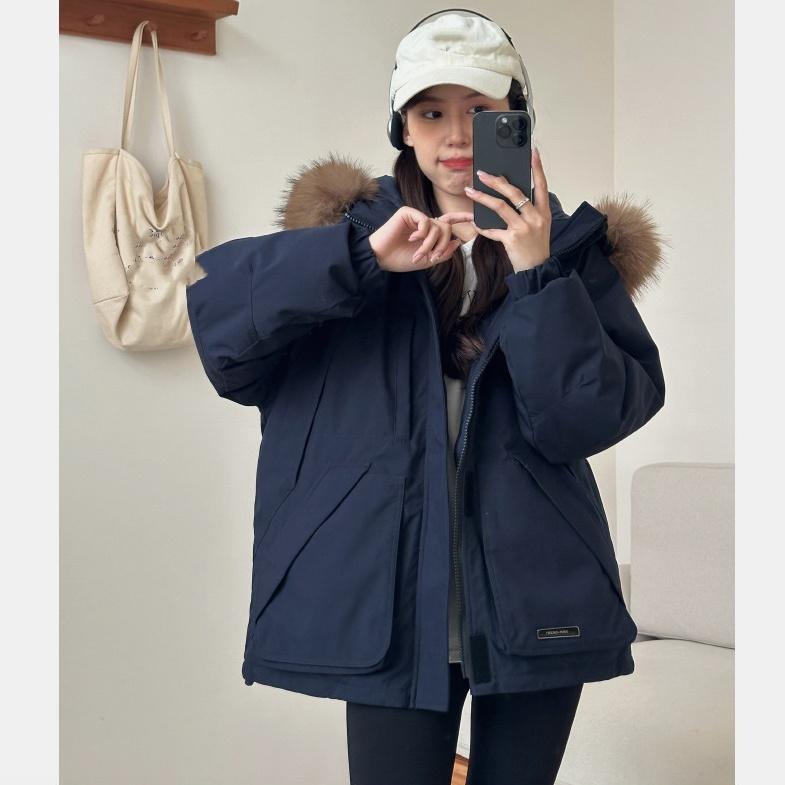 Vinter Dunjakke Dame Mellomlang Verktøy Student Vattert Jakke Vattert Jakke Jakke Fortykket Jakke