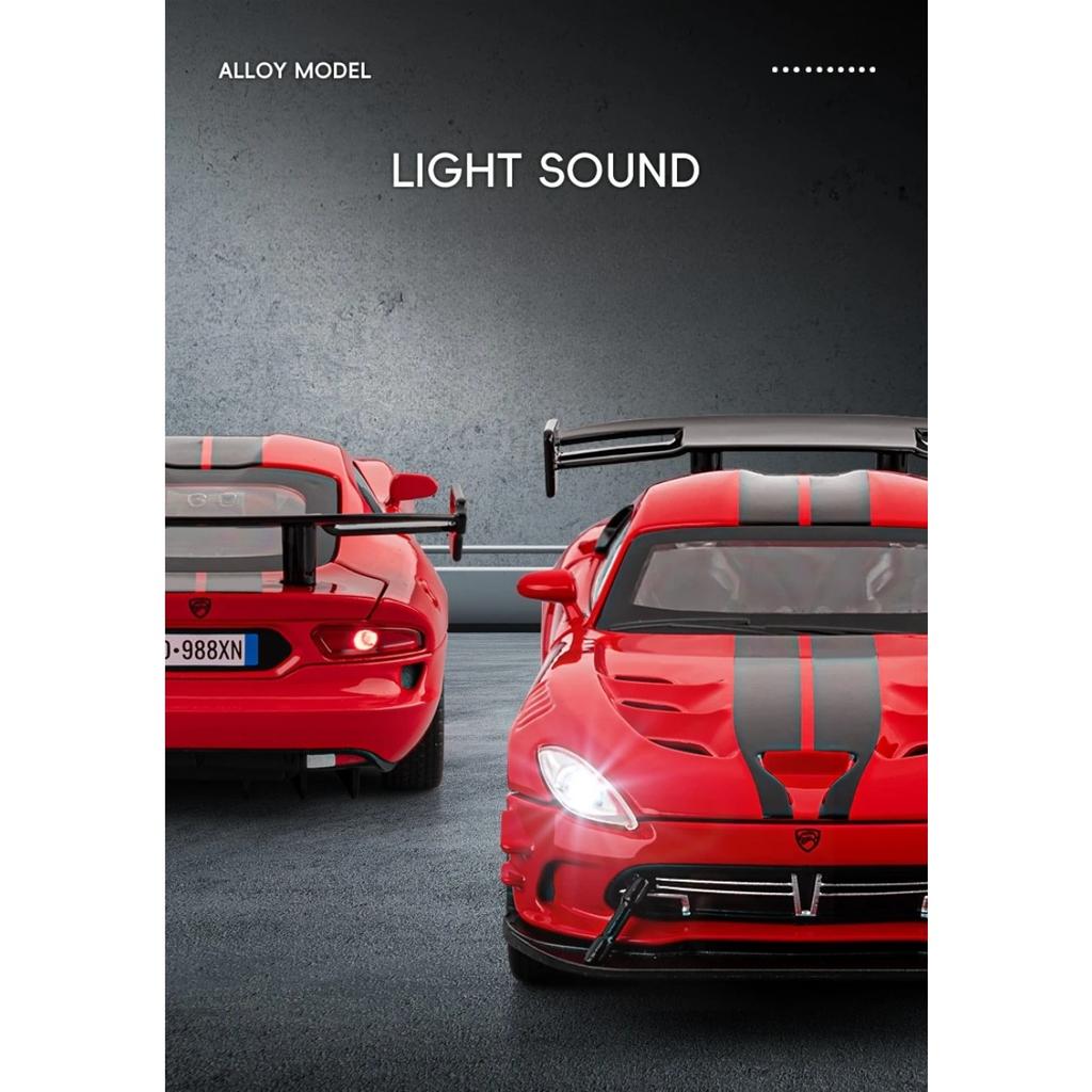 1/32 Scale Alloy Dodge Viper Sports Car Model American Muscle Car Simulation Toy Vehicle Boy's Toy Car Collection Miniature