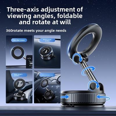 Neue magnetische Autohalterung für Handy 360° Drehung Klappbar mit Vakuumsaugfuß für iPhone 12-16 Serie Auto/Fitnessstudio/Fahr-Handyhalter