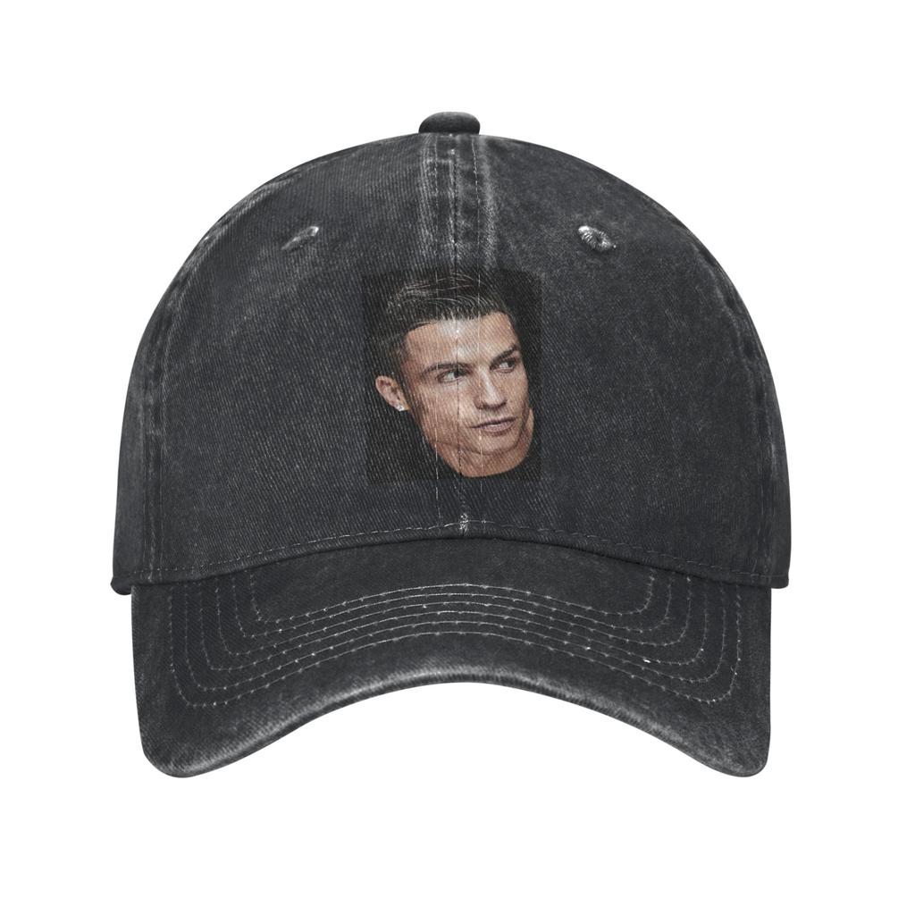 Christiano Ronaldo Baseball Caps Fashion Washed Denim Hats Outdoor Adjustable Casquette Hip Hop Baseball Cowboy Hat for Unisex