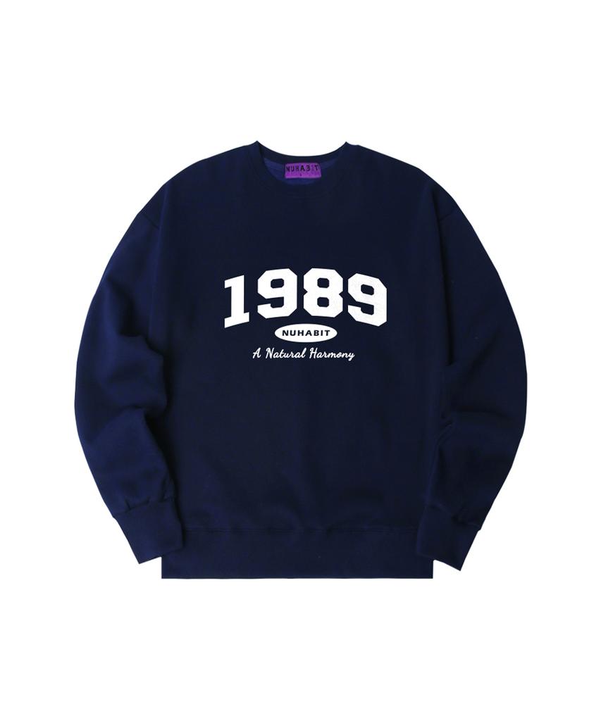 NUHABIT N/H Daily Clothes Oversized Fleece-Lined Sweatshirt_Navy (Som4-4Nh1191)