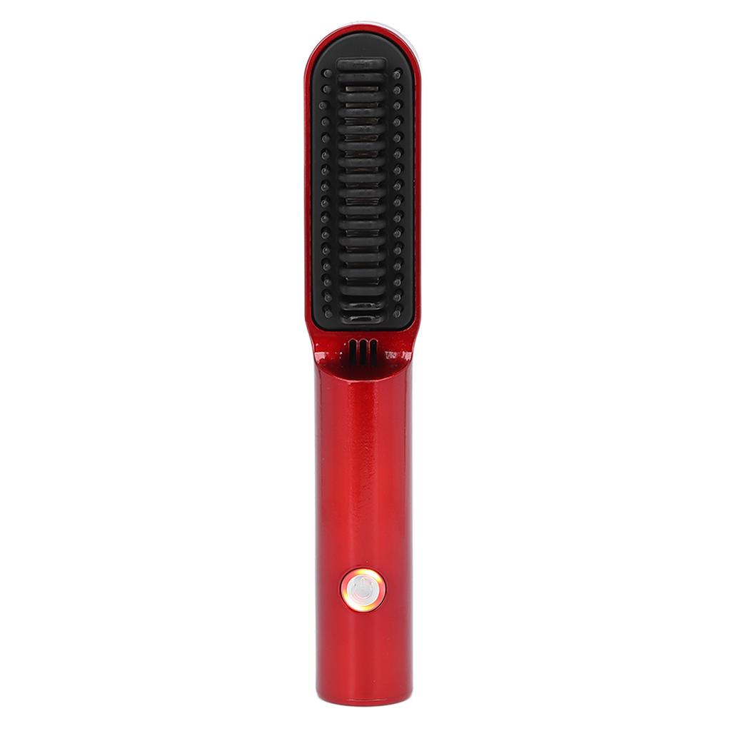 Hair Straightener Brush Fast Heating Anti Scald Professional Hair Curler Comb for Home SalonRed