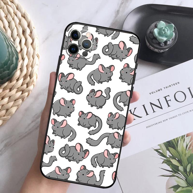 Cute Cartoon Chinchilla Phone Case For iPhone 15 14 13 12 11 16 Pro Max Plus Mini 7 8 X XS Max XR Back Cover Shell