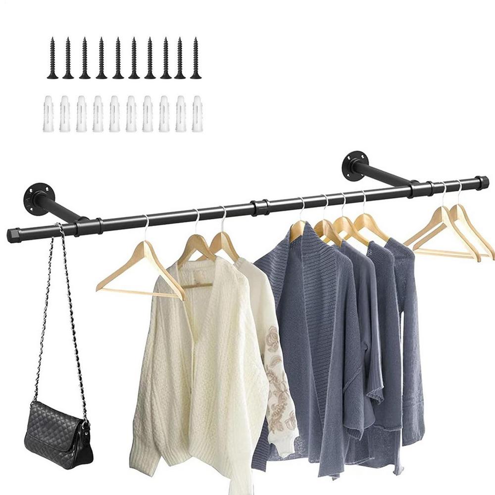 Hanger Storage Rack Hanger Storage Wall Mounted Holder Metal Closet Hanger Rack Rustproof Wall Mounted Closet Rod For Balcony