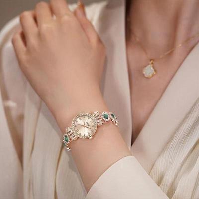 ZIDO Peacock Green Elegant Rhinestone Crown Watch