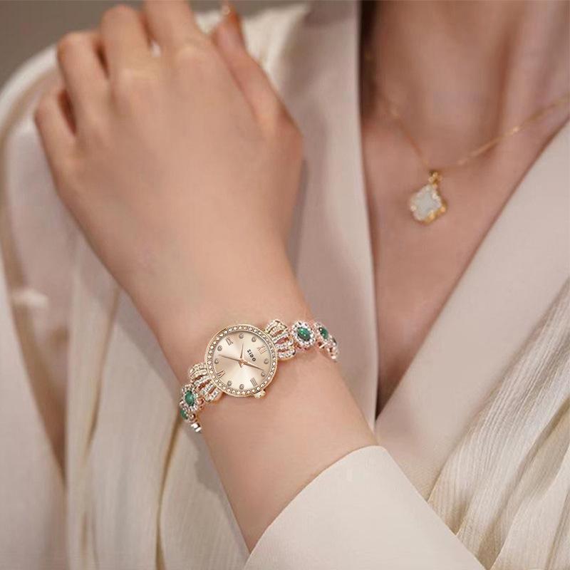 ZIDO Peacock Green Elegant Rhinestone Crown Watch No Gift Box