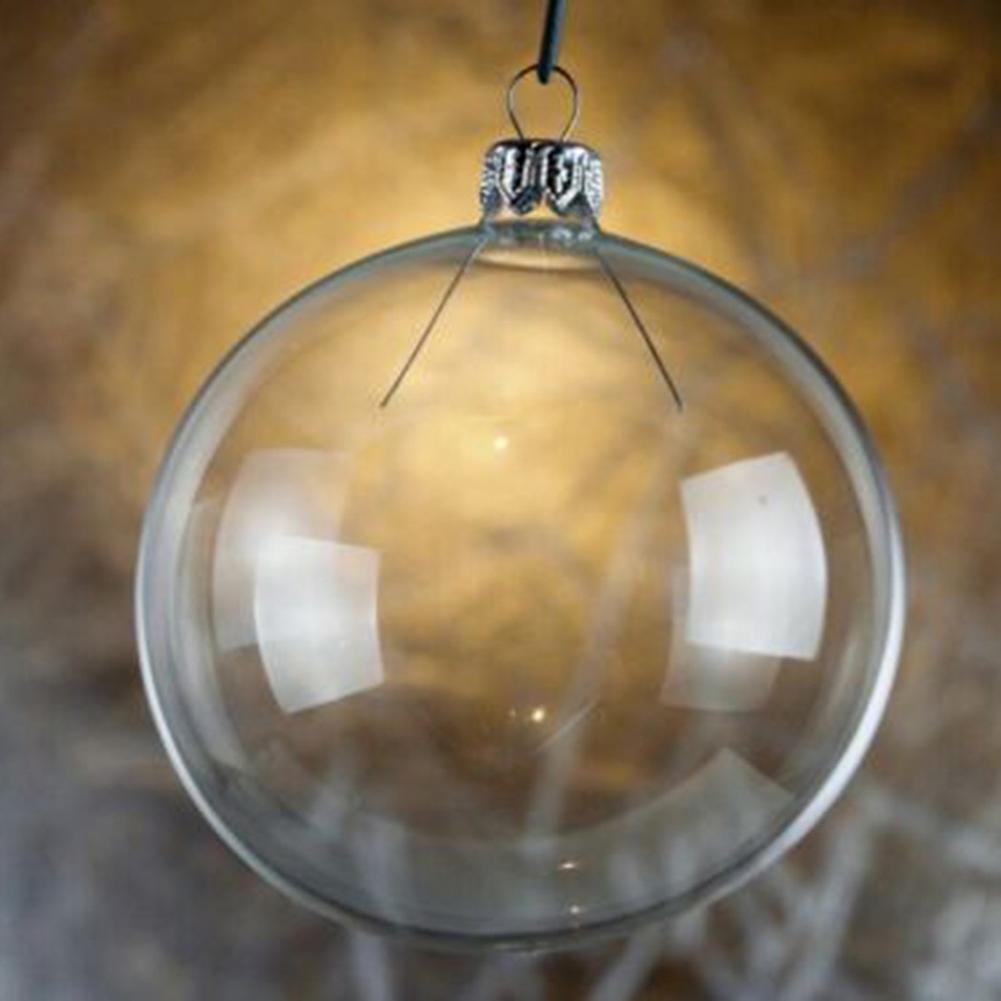 Ornament Brad de Crăciun DIY Decor Globuri Transparente din Plastic Set de 12