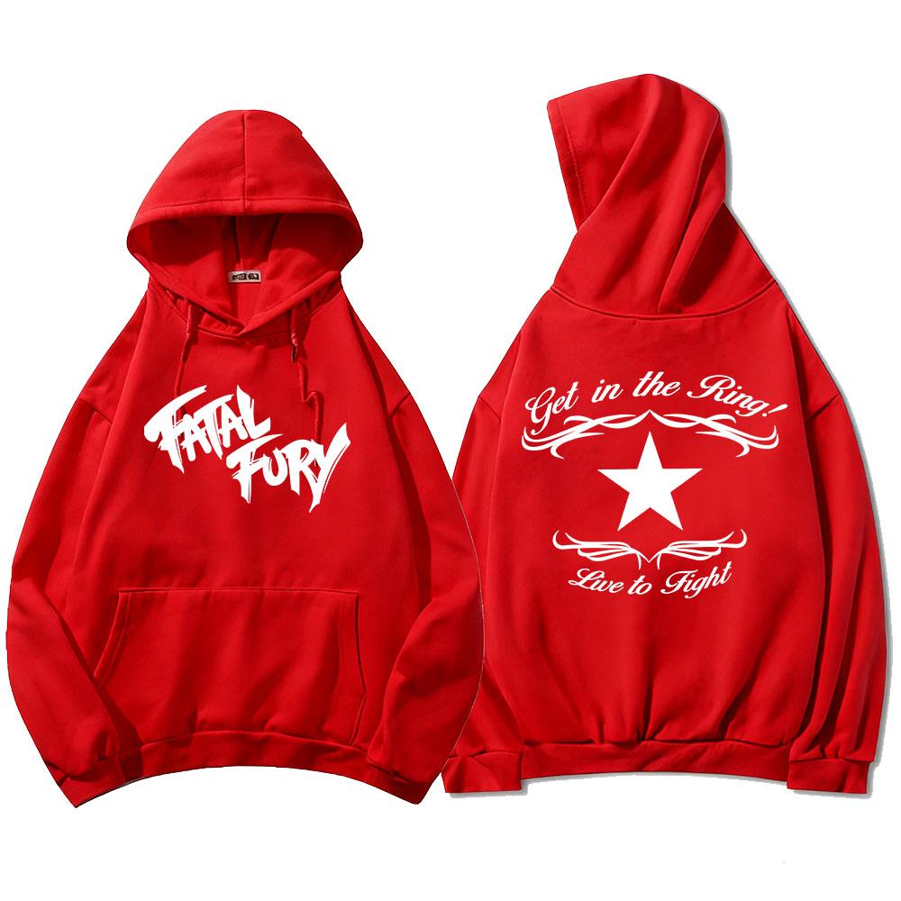 FATAL FURY Флисовые Худи Флисовые Худи с Длинным Рукавом Повседневная Одежда Худи с Графическим Принтом из Игры XS