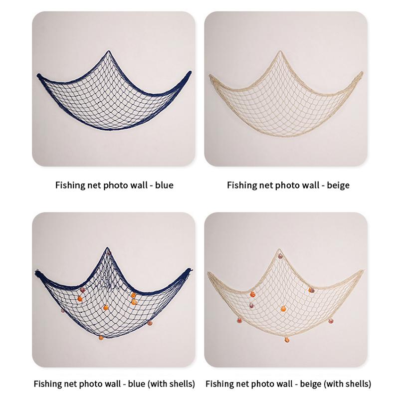 Fishing Net Wall Hangings Ornament Studio Prop Room Home Decoration Mediter Sea Stickers Marine Over The Garden Crafts Nautical