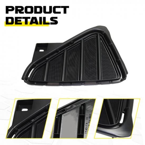 Driver Passenger Front Side Grille Fog Light Set Cover Fit 2016-2018 Toyota RAV4