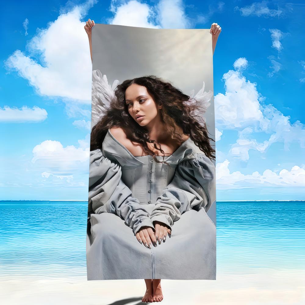 Singer Music Art Showbiz Theme Beach Towel Soft Quick Dry Bath Towel for Gift Travel Gym Spa Camping Sport Microfiber Blanket
