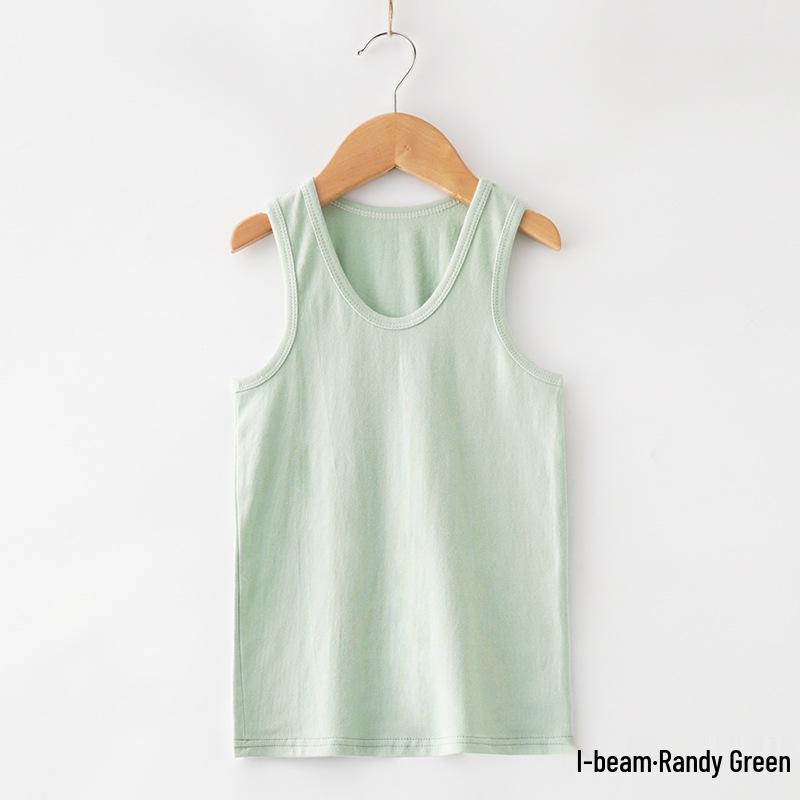 Kids' Summer Lycra Cotton Racerback Tank Top – Breathable Solid Color Base Layer for Boys & Girls