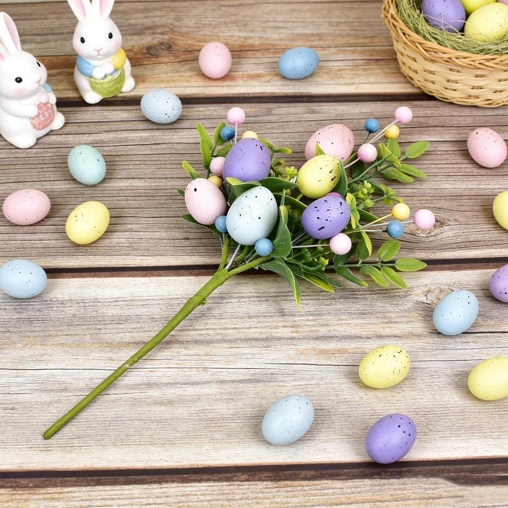 Easter Egg Bouquet Spring Easter Egg Flower Stem Decorations Simulation Plant Berry Cuttings Bouquet For Party Vase Table