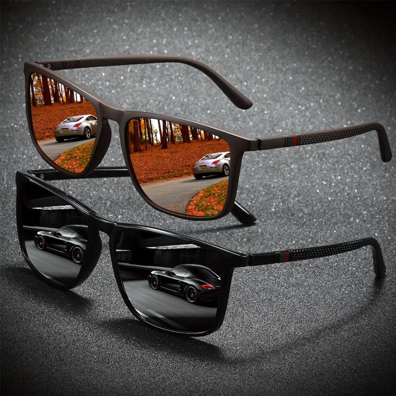 2/3PCS New Square Sunglasses Anti Glare Sunshade Summer Party Vacation Travel Driving Fishing UV400 Sunglasses 1166